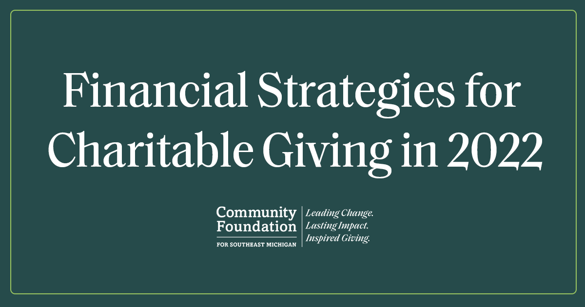 Financial Strategies for Charitable Giving in 2022